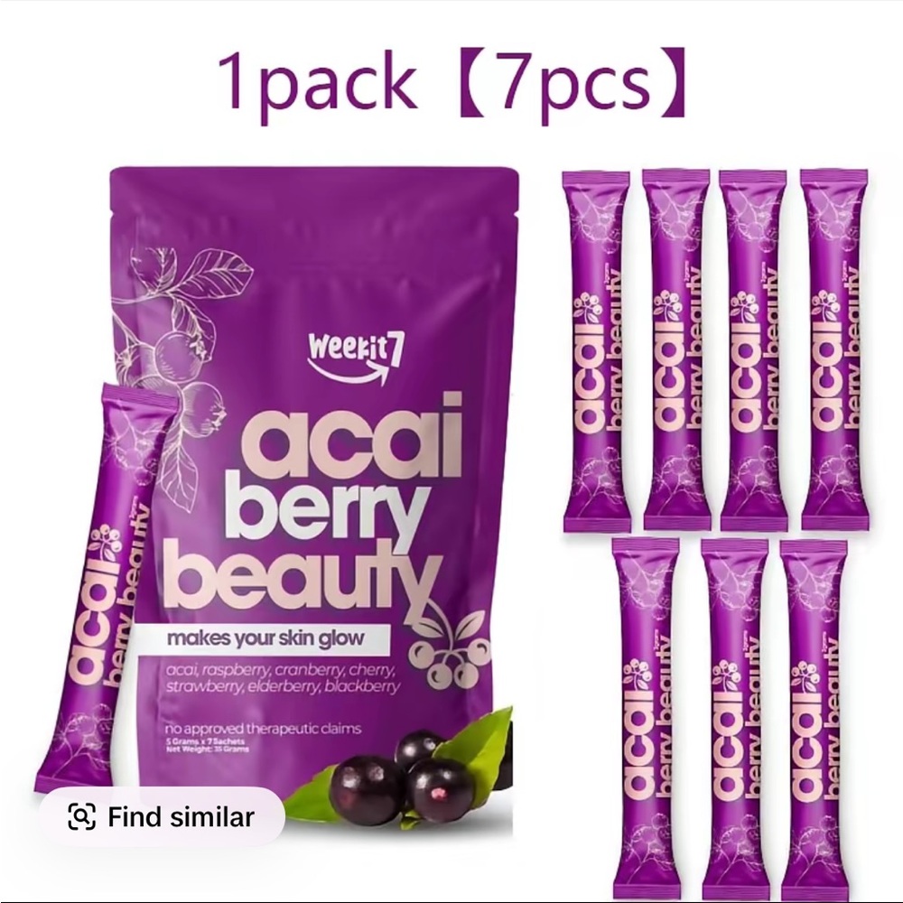 Acai Berry Powder 7 in 1 Mixed Berries with Raspberry, Strawberry, Cranberry,